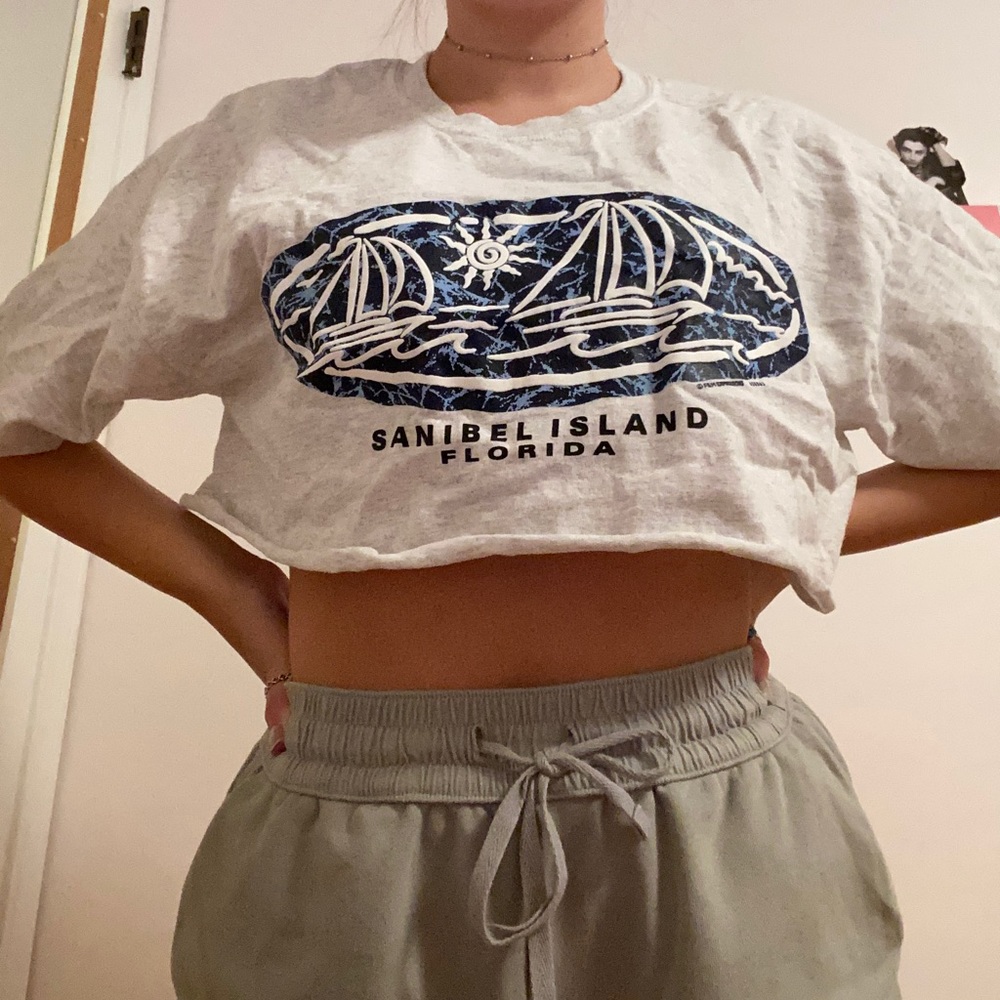 Vintage Sanibel Island Cropped Tee